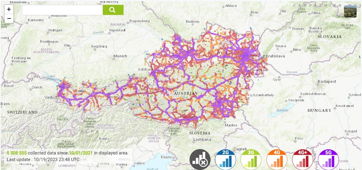 A1 Austria SIM Card - coverage maps