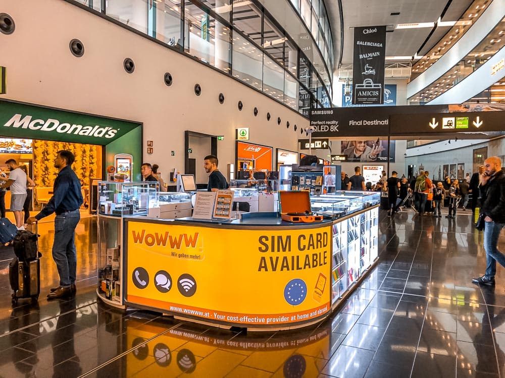 Buy Austria SIM card at Airport
