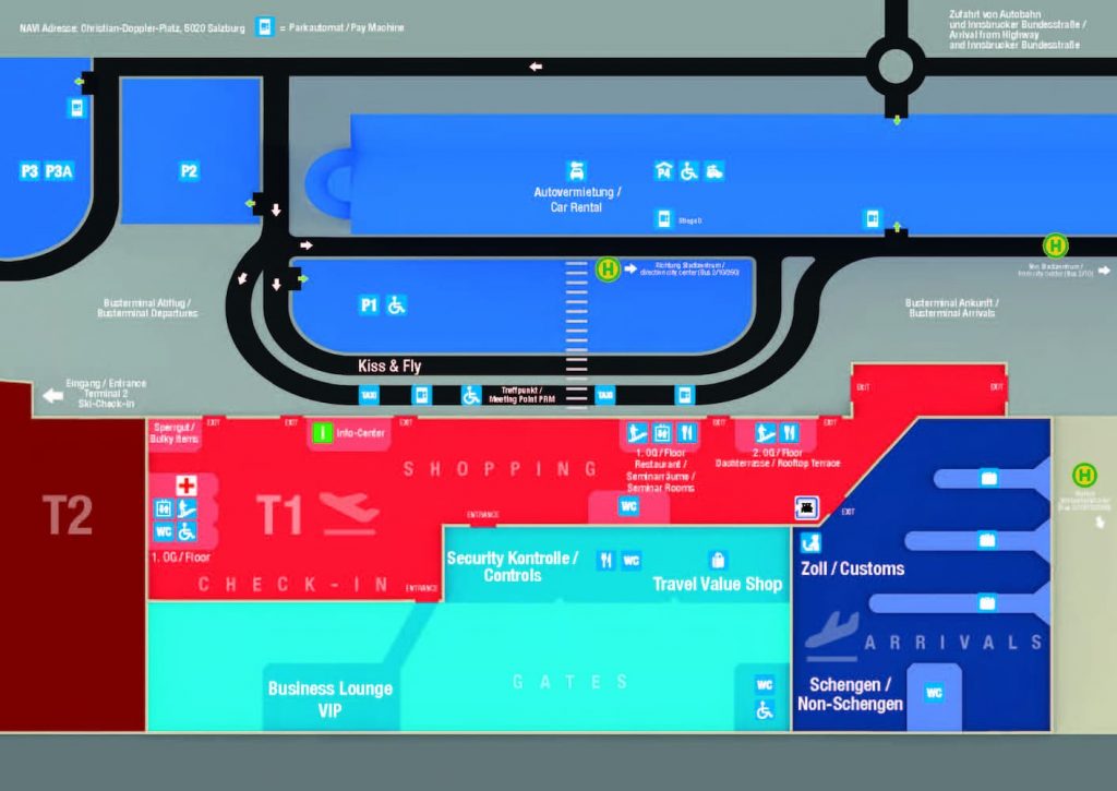 Buying SIM card at Salzburg Airport - Airport map